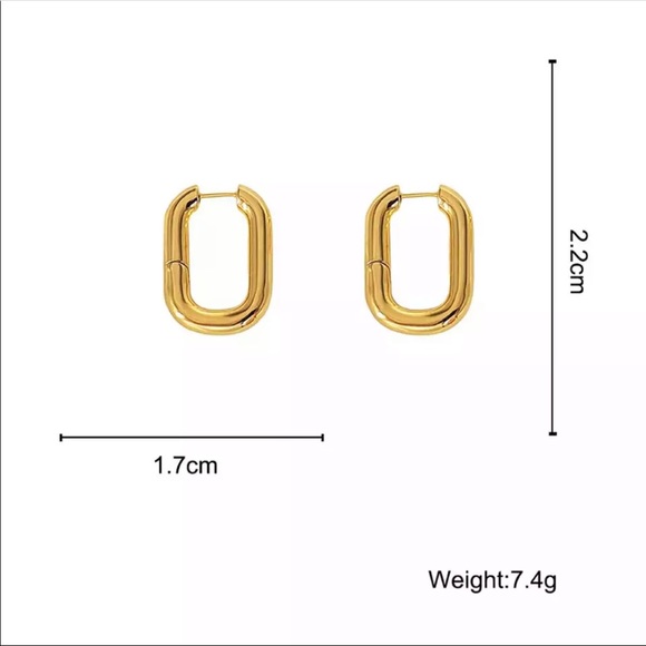 🌟Geometrical Gold Plated Earrings - Picture 6 of 6